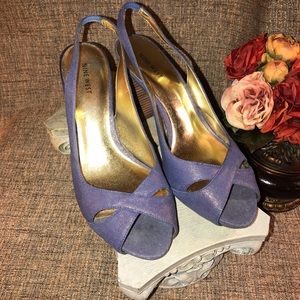 Nine West Iridescent Denim like Sandals